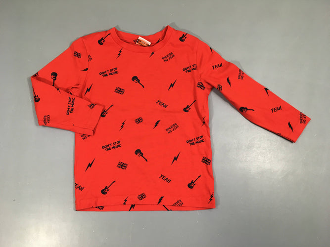 T-shirt m.l rouge guitare, moins cher chez Petit Kiwi