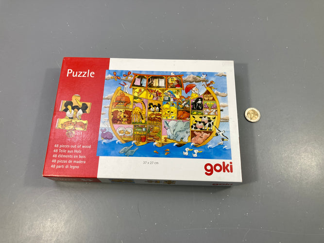 Complet,Puzzle Goki, arche de Noé, 48 pcs, moins cher chez Petit Kiwi
