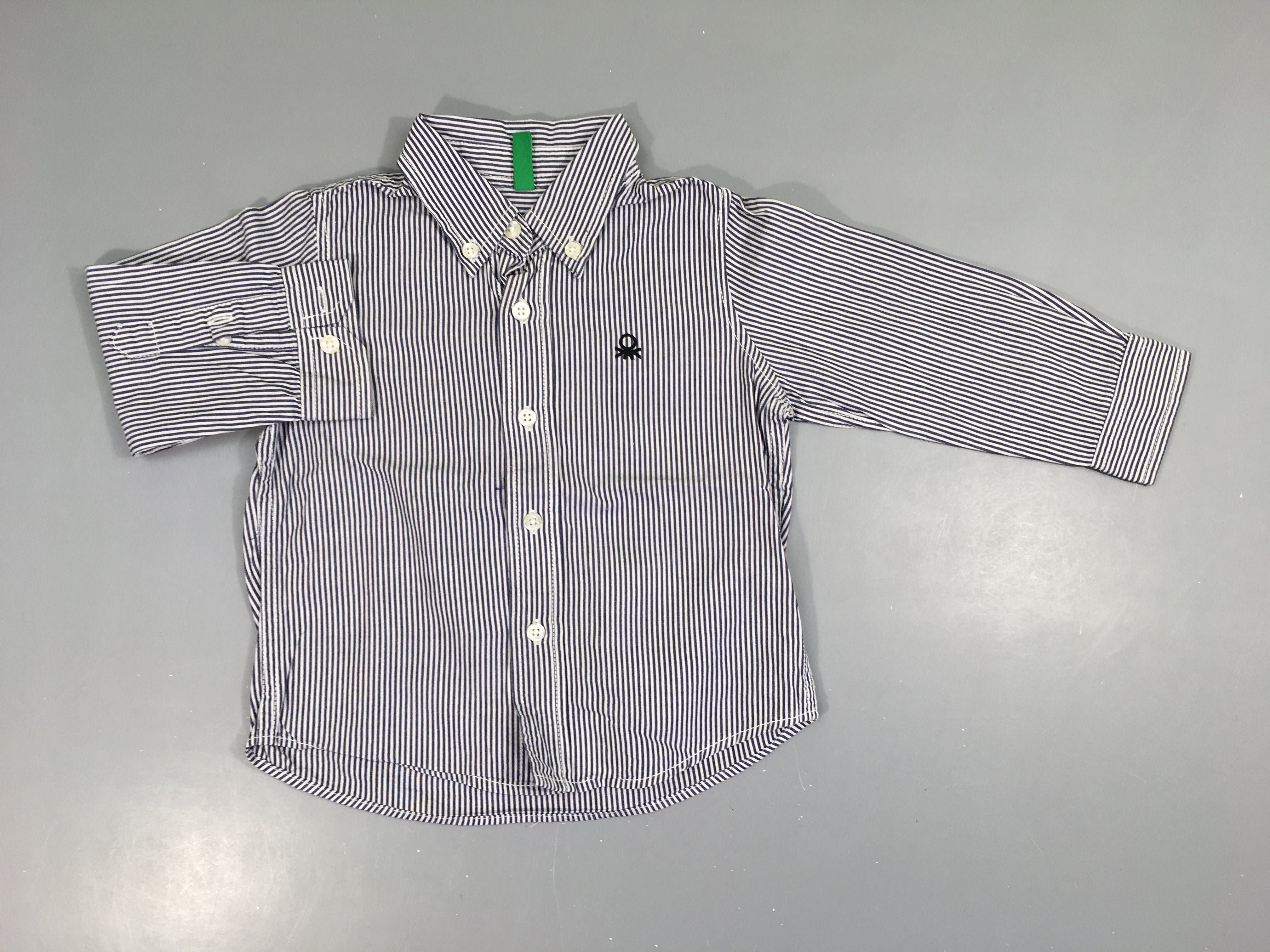 Chemise blanche lignée bleu