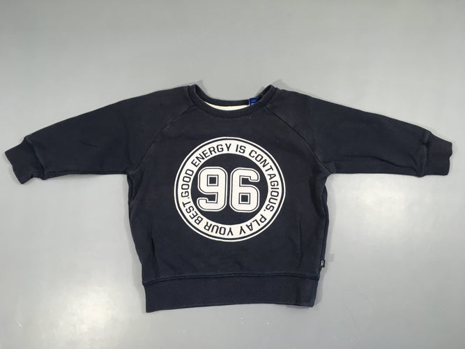 Sweat bleu foncé 96 Légèrement délavé, moins cher chez Petit Kiwi
