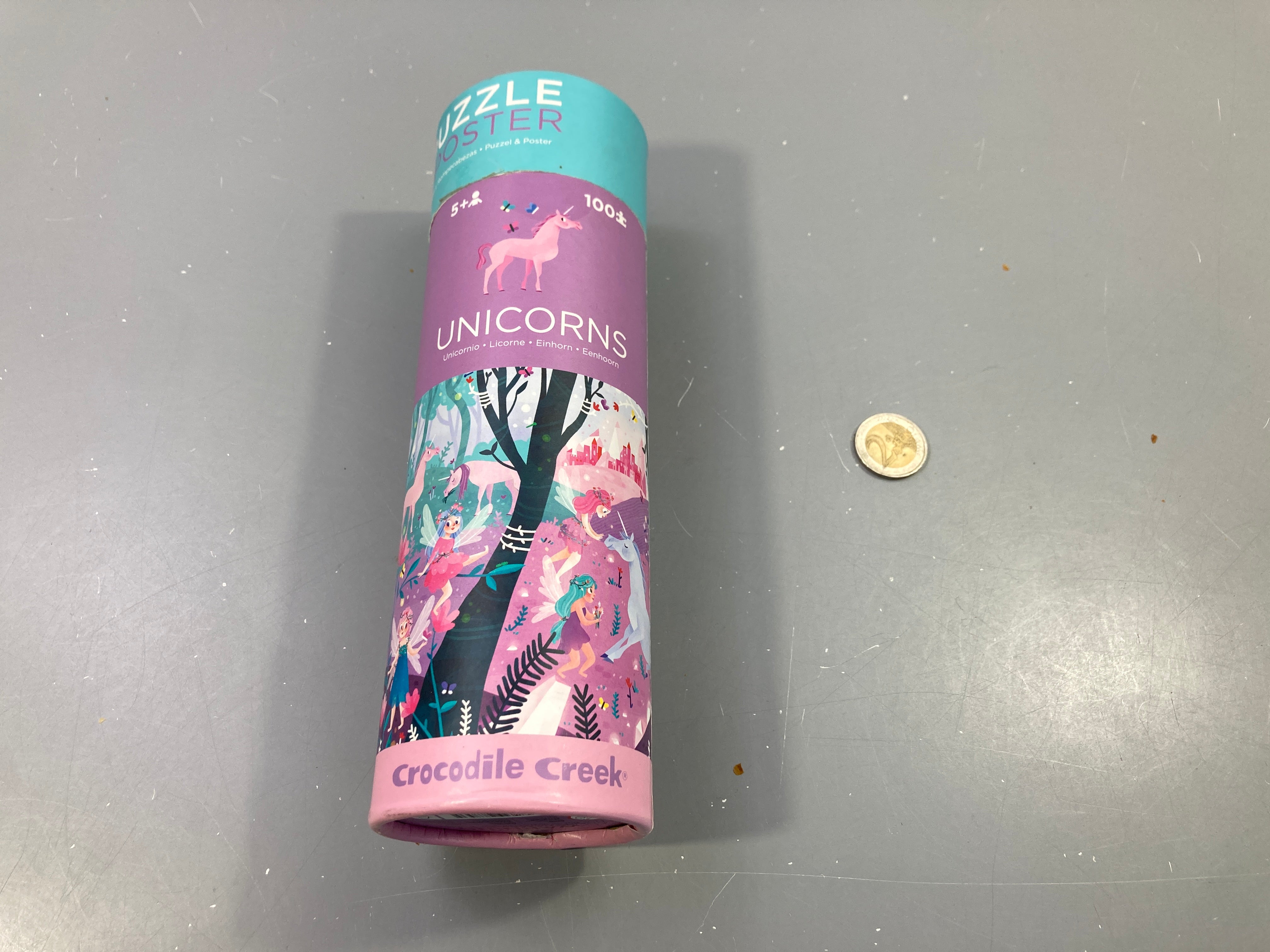 Puzzles licornes et fées, 100 pcs, + 5a, sans le poster, boîte un peu abîmée