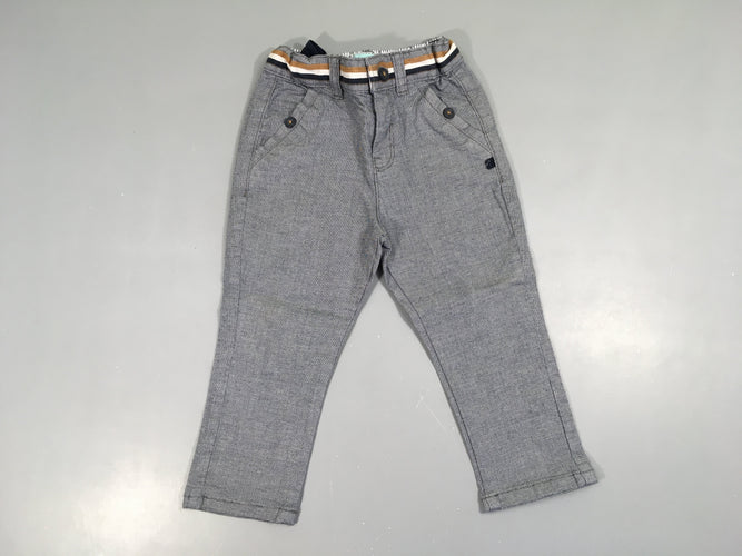 Pantalon chino gris mini carreaux, moins cher chez Petit Kiwi