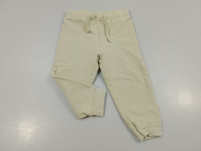 Pantalon molleton kaki clair flammé, moins cher chez Petit Kiwi