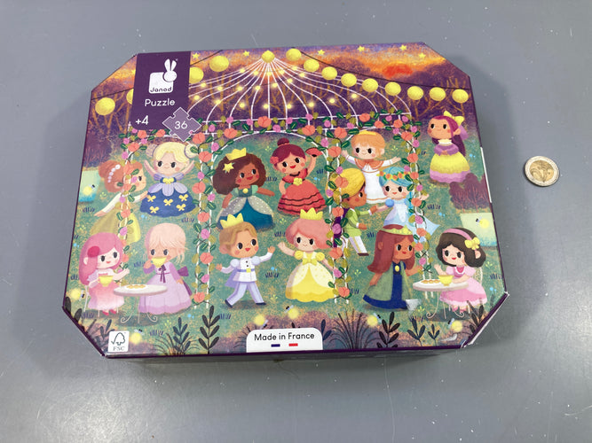 Complet, puzzle fête princes et princesses, 36 pcs, +4a + poster, moins cher chez Petit Kiwi