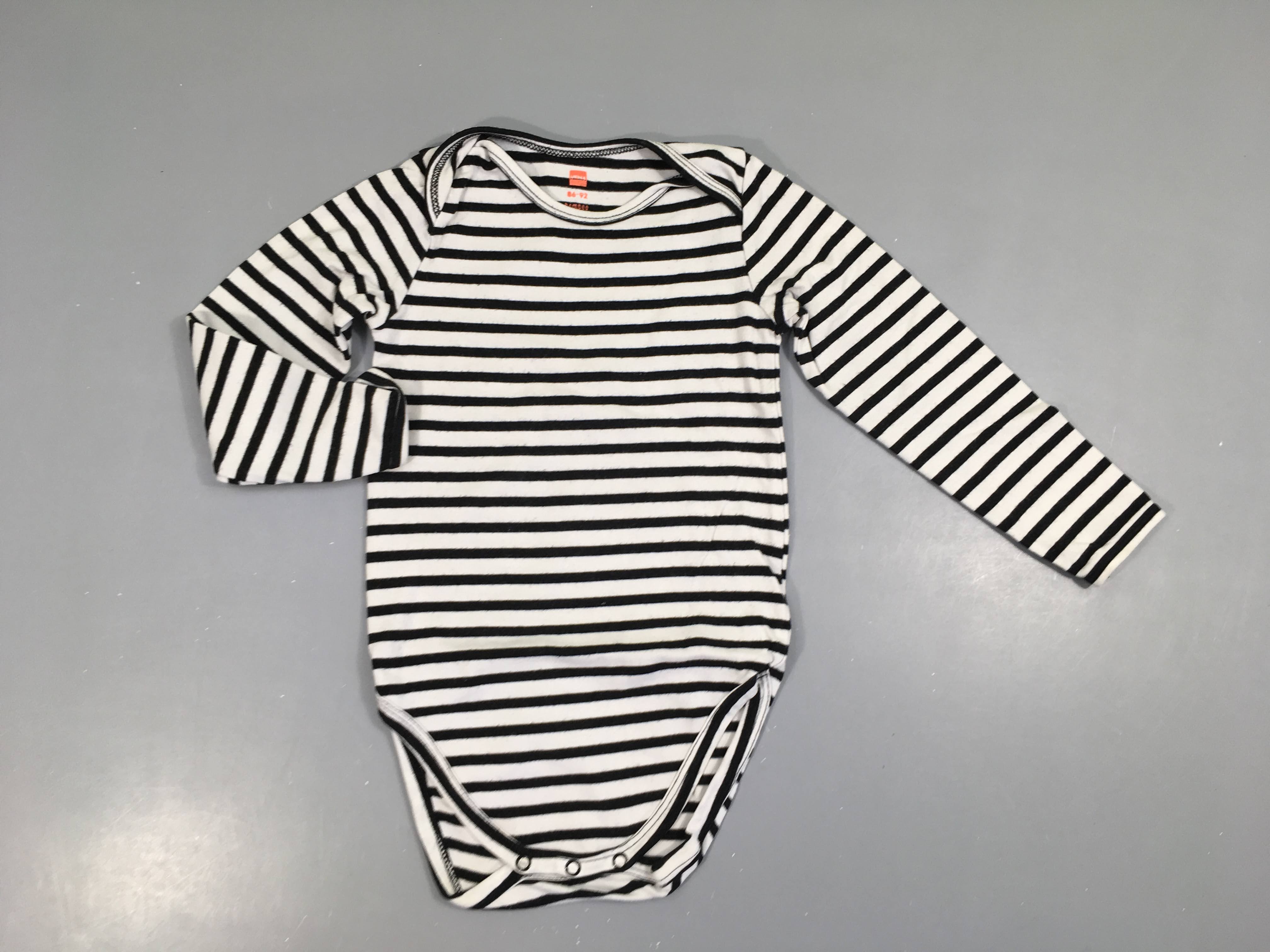 Body m.l blanc rayé noir bouloché