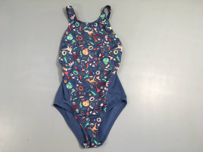 Maillot bleu motifs dinos/rollers/plantes, moins cher chez Petit Kiwi