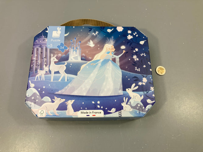 Complet,Puzzle fée des glaces , 54pcs, +5a, Boîte un peu  abîmée dessins aux marqueurs à l'arrière,, moins cher chez Petit Kiwi
