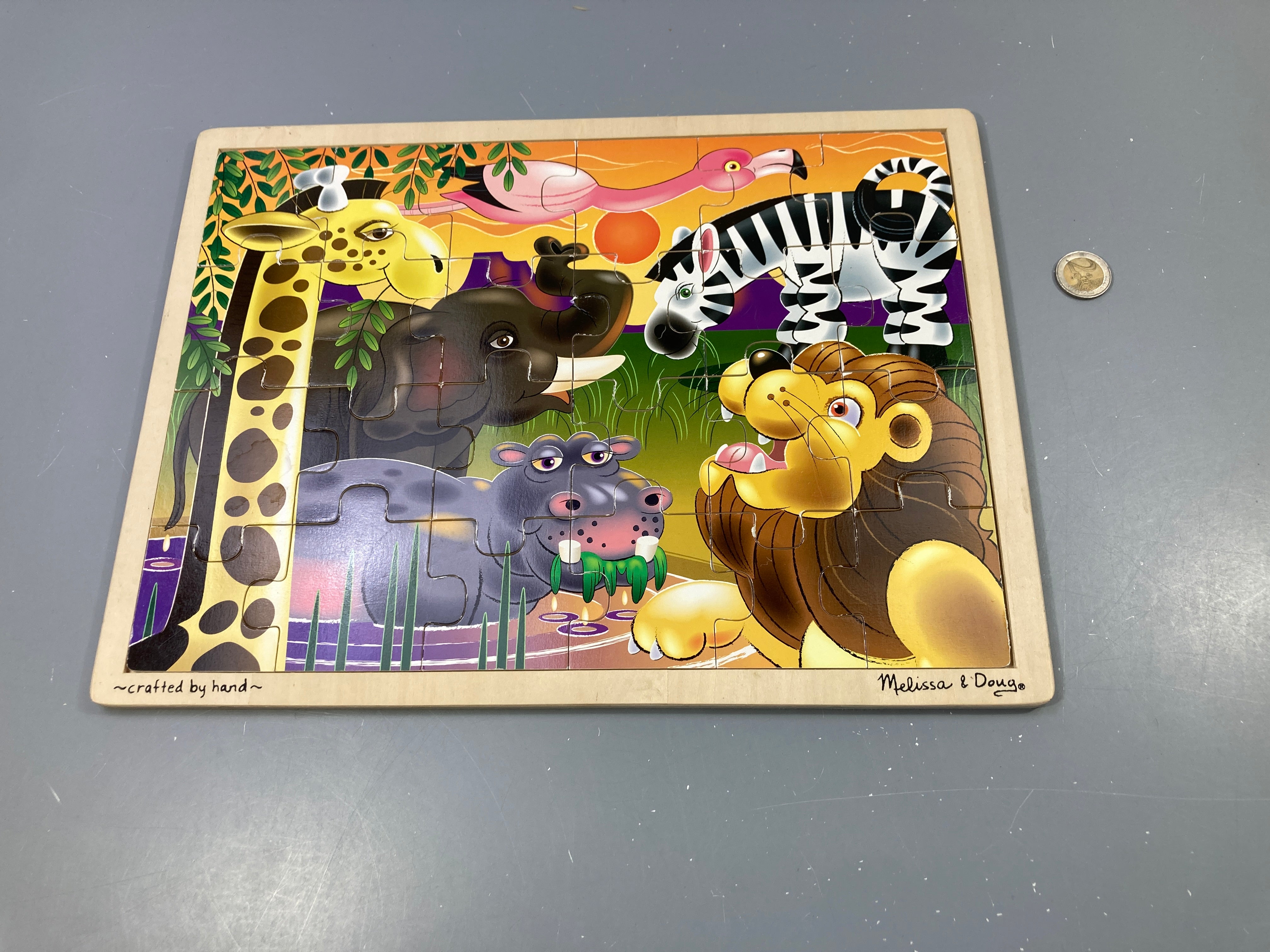 Puzzle en bois animaux de la jungle, 24pcs, +3a