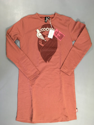 NEUF Robe molleton rose fille oiseau danefae, moins cher chez Petit Kiwi