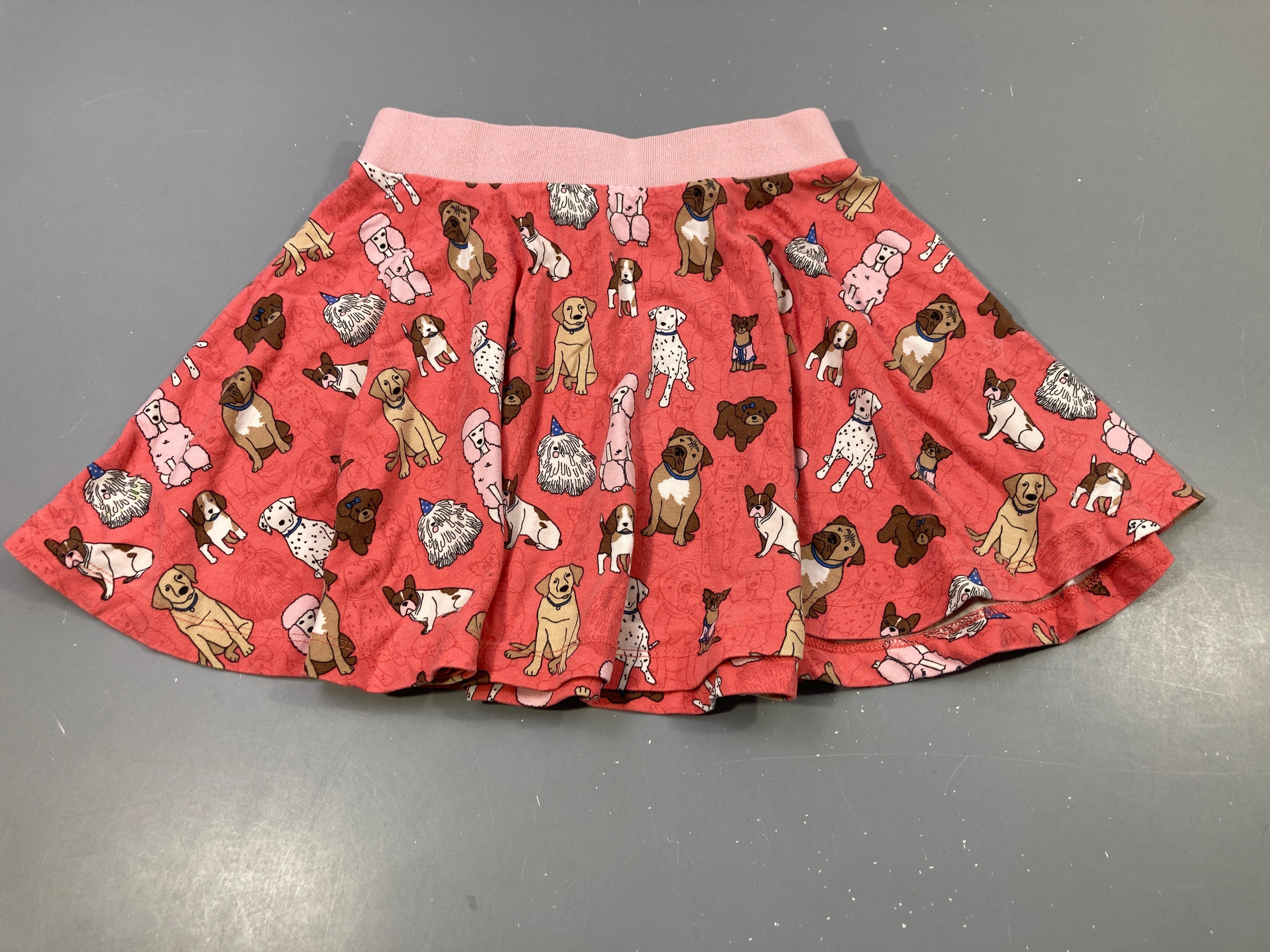 Jupe jersey corail motifs chiens
