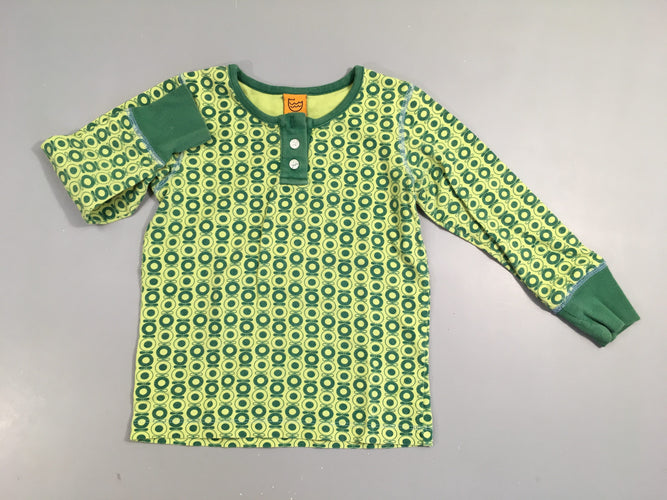 T-shirt m.l vert motifs boutons, moins cher chez Petit Kiwi