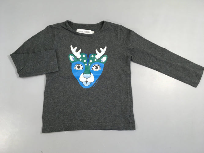 T-shirt m.l gris foncé masque animal, moins cher chez Petit Kiwi