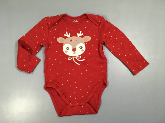 Body m.l rouge renne, moins cher chez Petit Kiwi