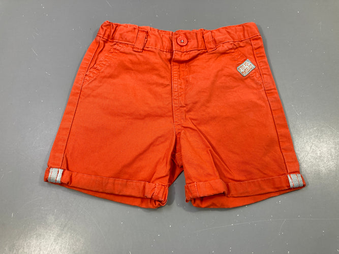 Short denim orange à revers "p'tit matelot", moins cher chez Petit Kiwi