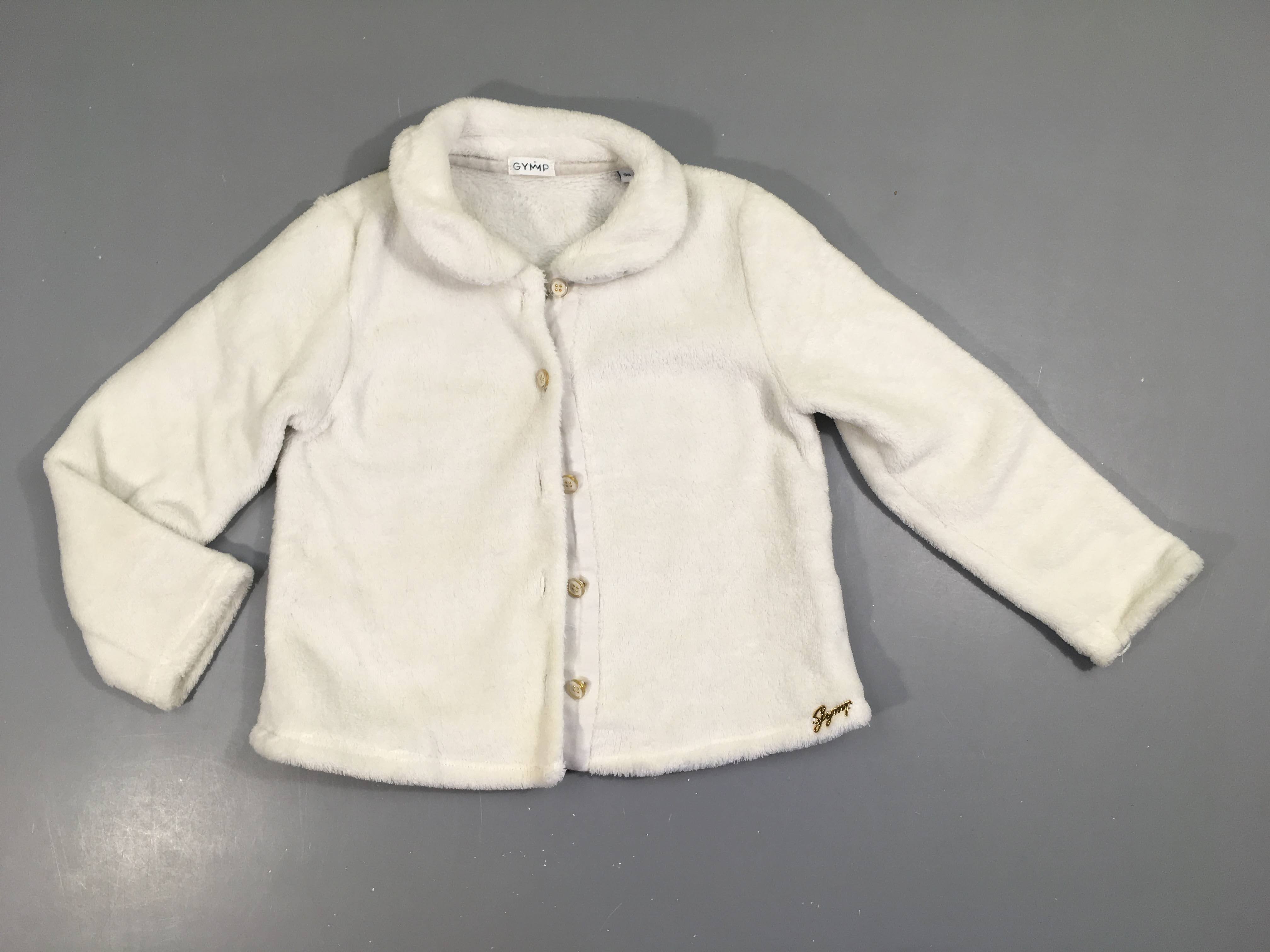 Gilet velours blanc col