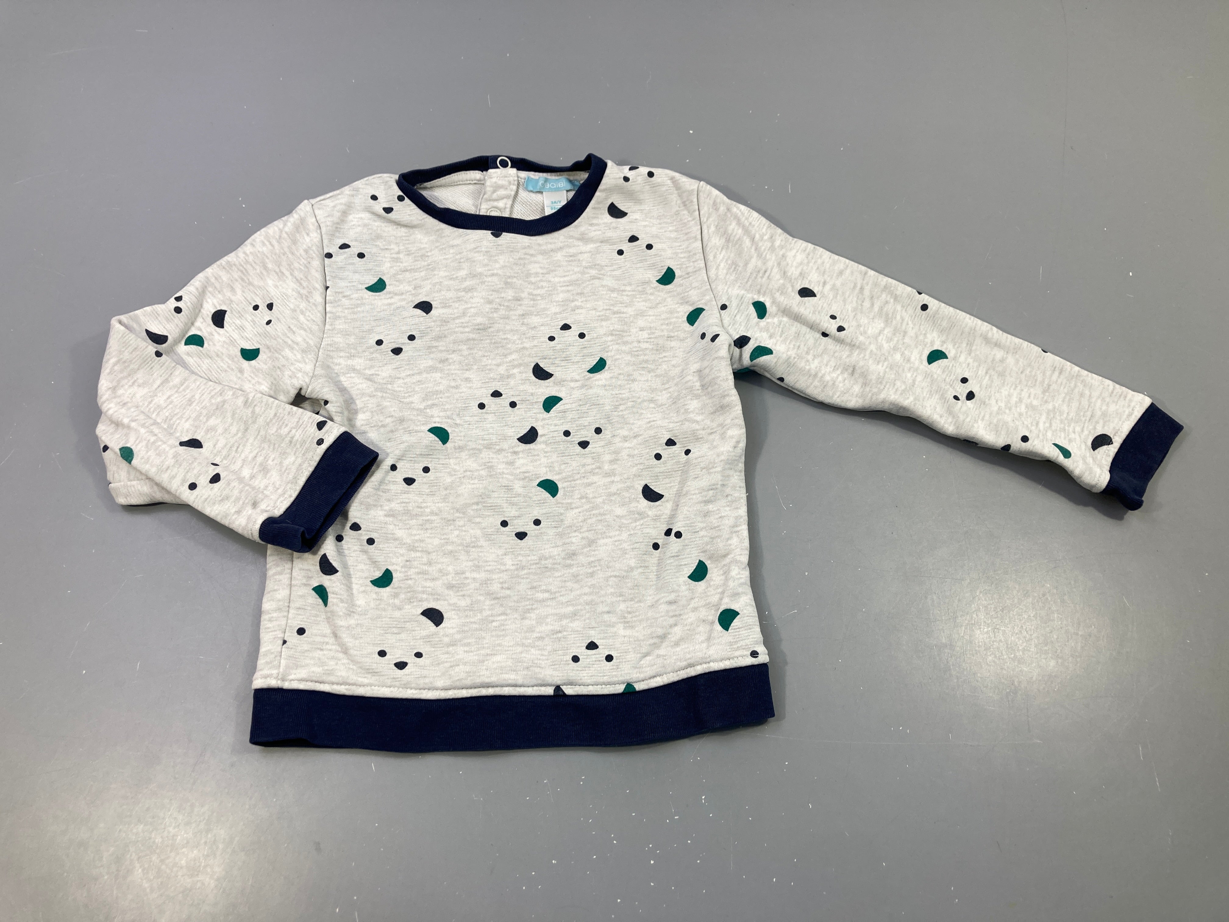 Sweat gris clair flammé, têtes d'ours