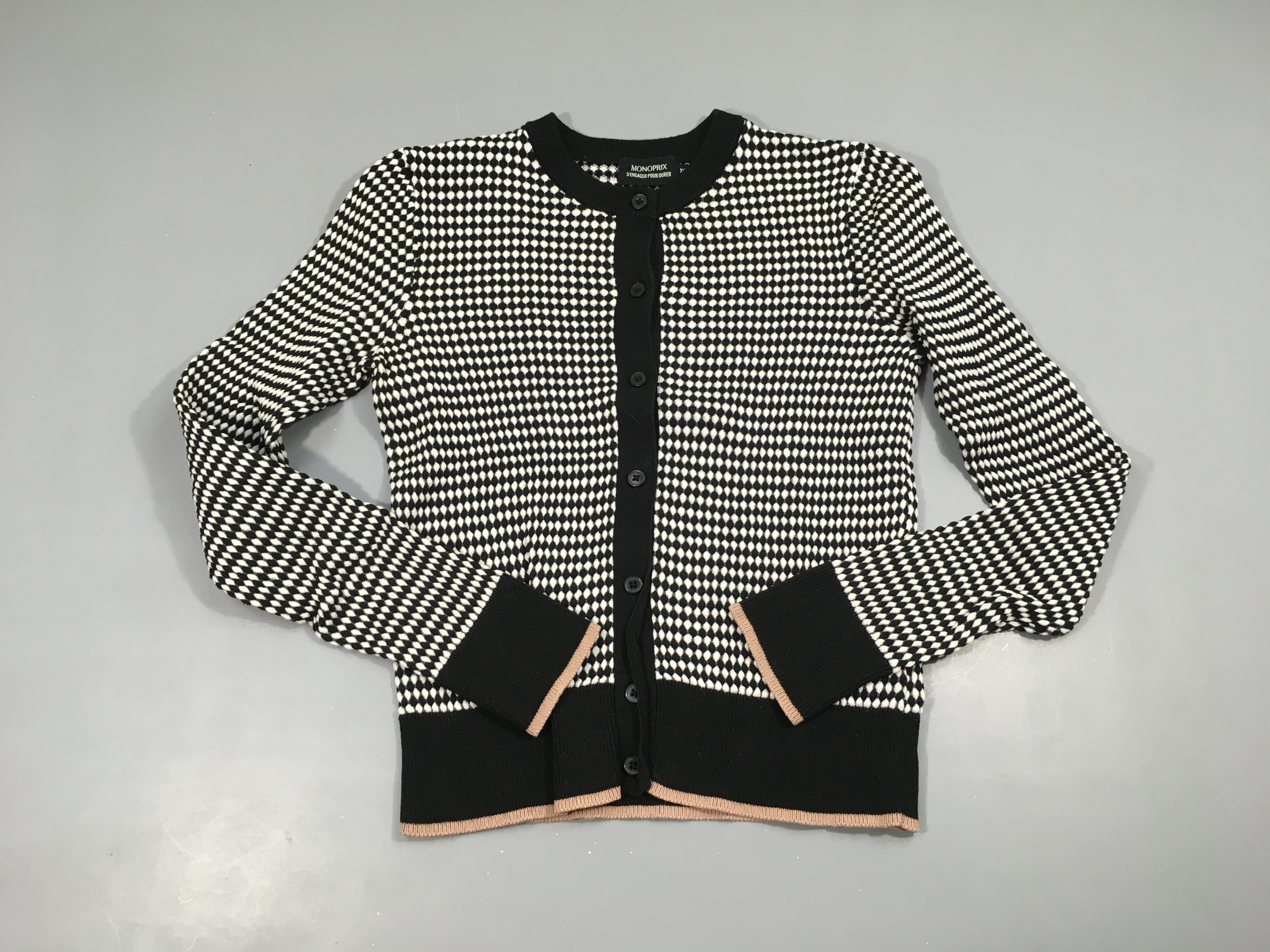 Gilet noir/blanc, Monoprix