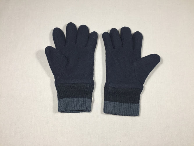 Paire de gants bleu marine en polar, moins cher chez Petit Kiwi