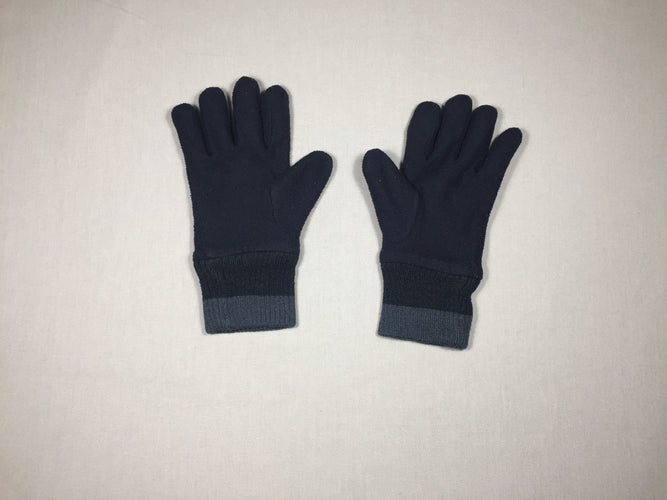 Paire de gants bleu marine en polar, moins cher chez Petit Kiwi