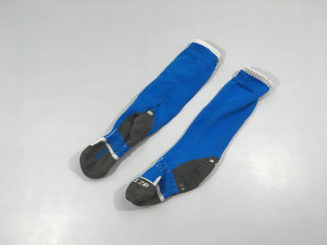 Chaussettes de ski laine bleu/gris, 31/34, boulochées, moins cher chez Petit Kiwi