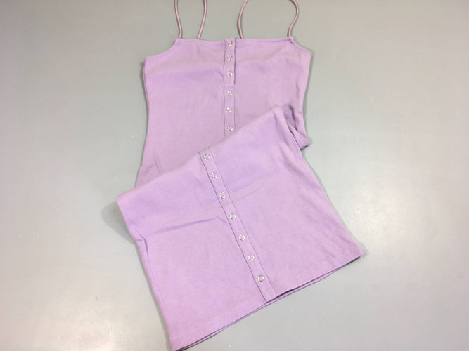 Robe fines bretelles pressions devant mauve, moins cher chez Petit Kiwi