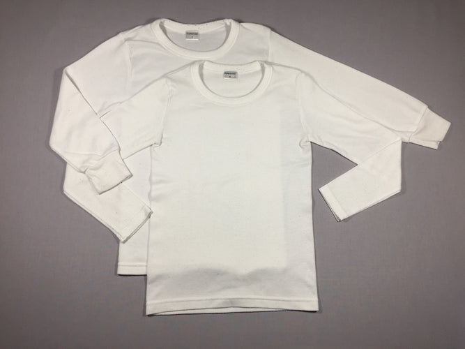 2 chemisettes m.l blanches épaisses - lgèrement boulochées, moins cher chez Petit Kiwi