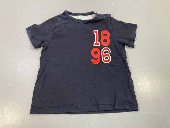 T-shirt m.c bleu marine  1896, moins cher chez Petit Kiwi