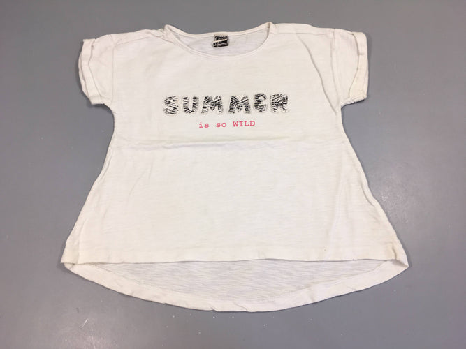T-shirt m.c blanc summer is so wild, moins cher chez Petit Kiwi
