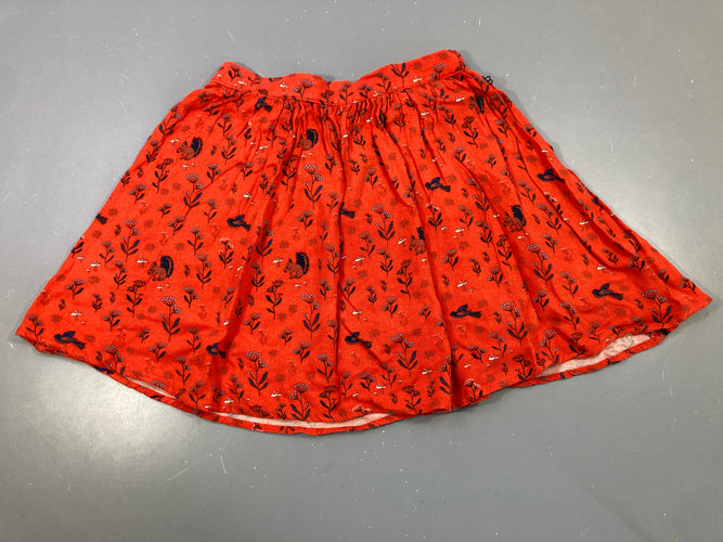 Jupe orangée motifs automnale, moins cher chez Petit Kiwi