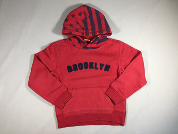 Sweat à capuche rouge - Brooklyn bleu foncé texturé
