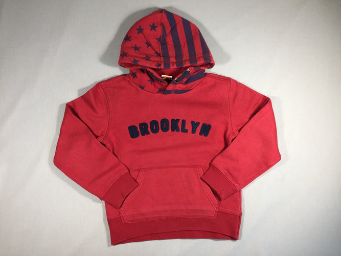Sweat à capuche rouge - Brooklyn bleu foncé texturé, moins cher chez Petit Kiwi
