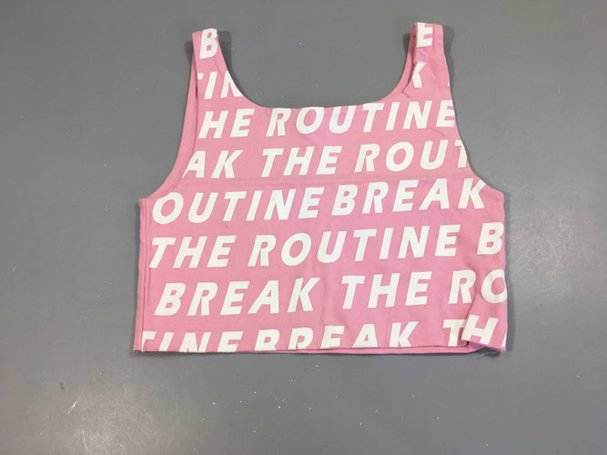 Crop top bretelles rose imprime blanc, moins cher chez Petit Kiwi