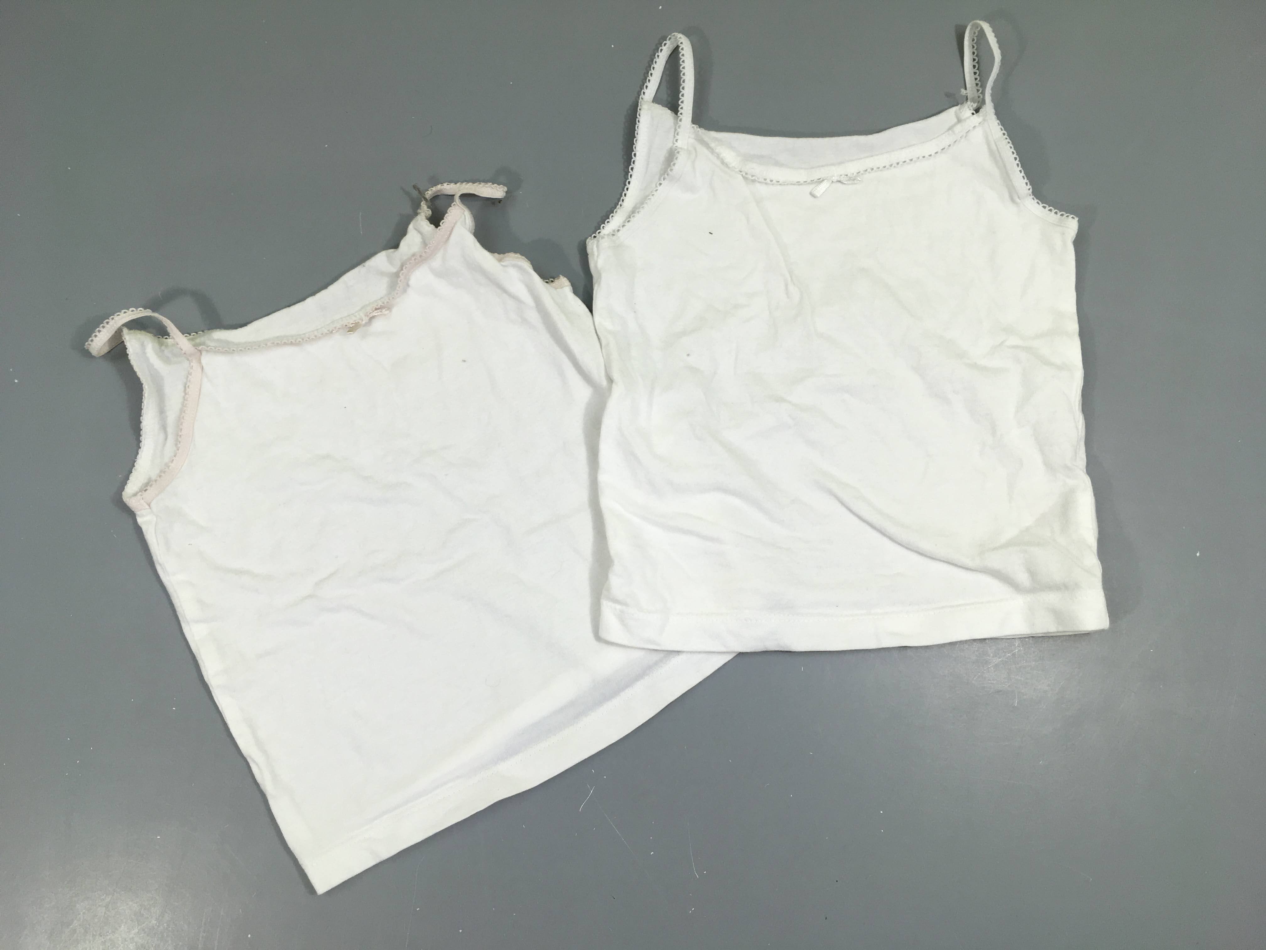 Lot de 2 chemisettes fines bretelles blanches