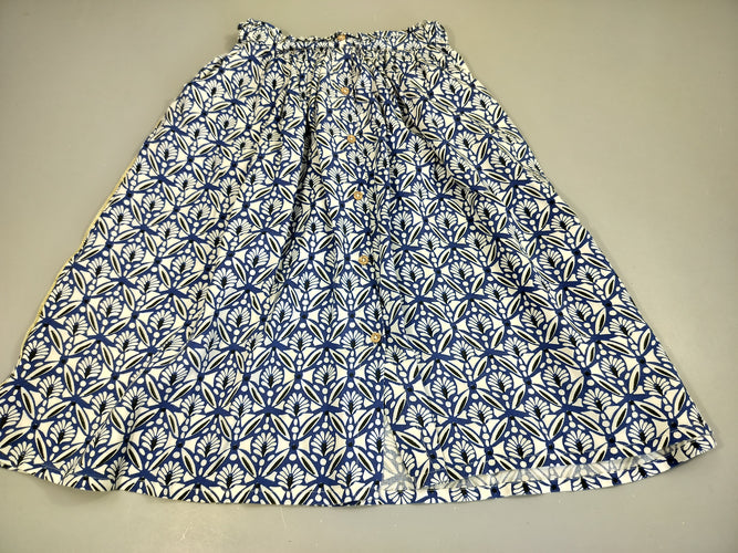 Jupe  longue à motifs bleus, blancs, noirs, moins cher chez Petit Kiwi