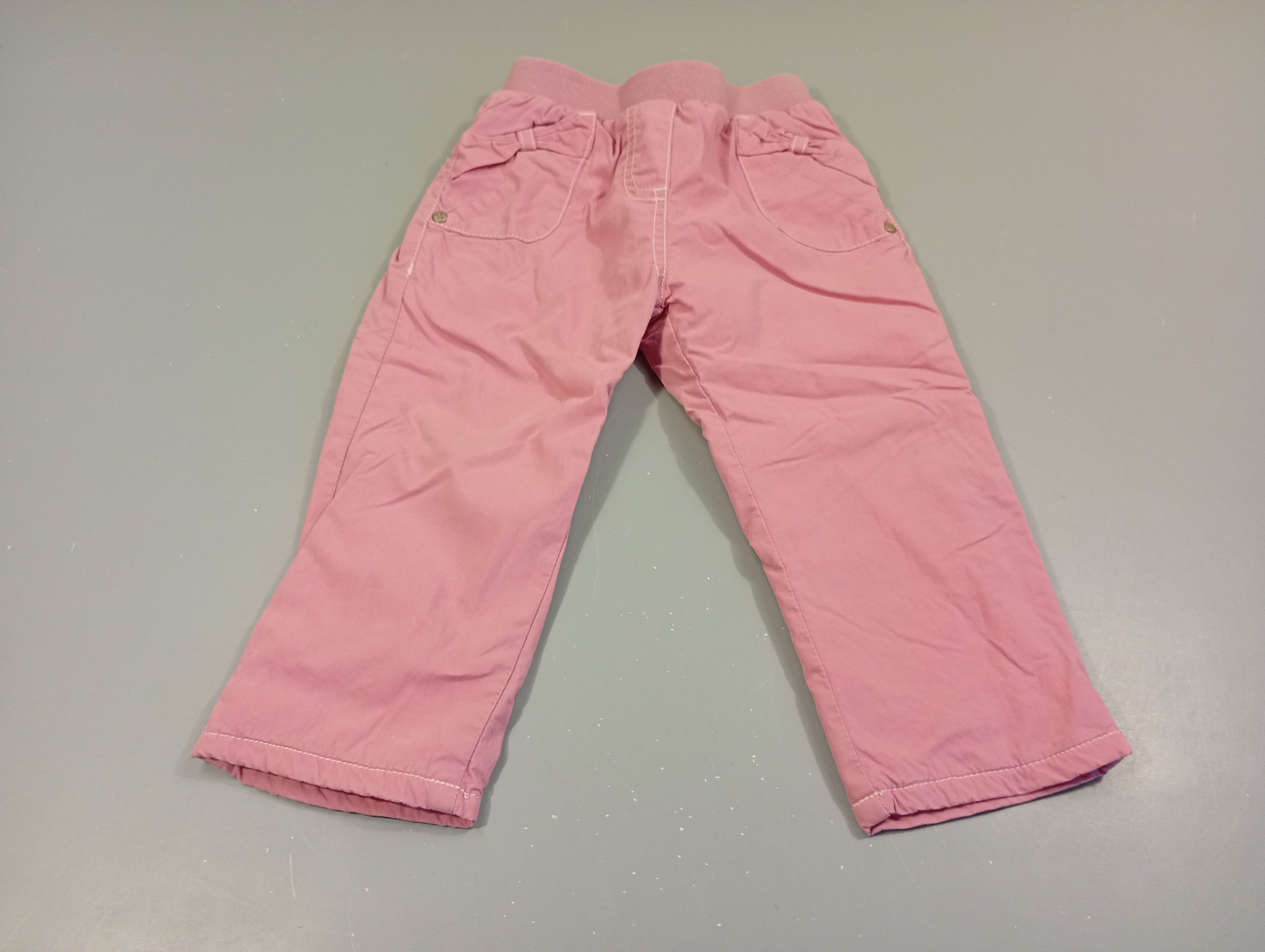 Pantalon rose,noeuds aux poches, intérieur polar