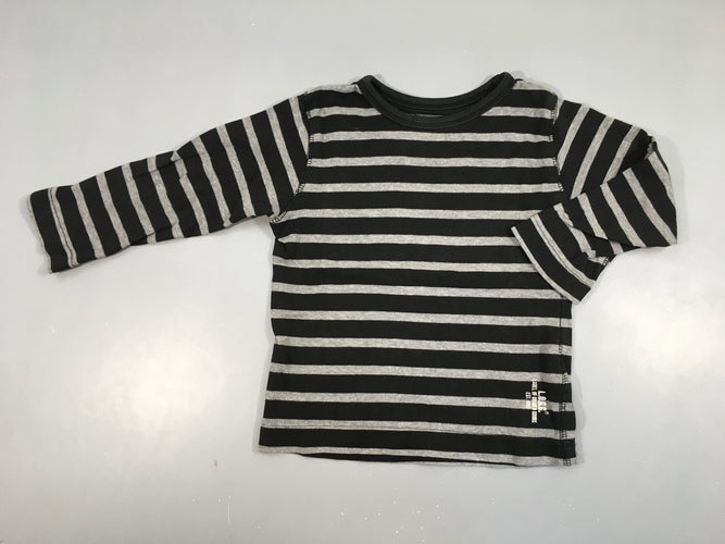 T-shirt m.l noir rayé gris chiné, moins cher chez Petit Kiwi