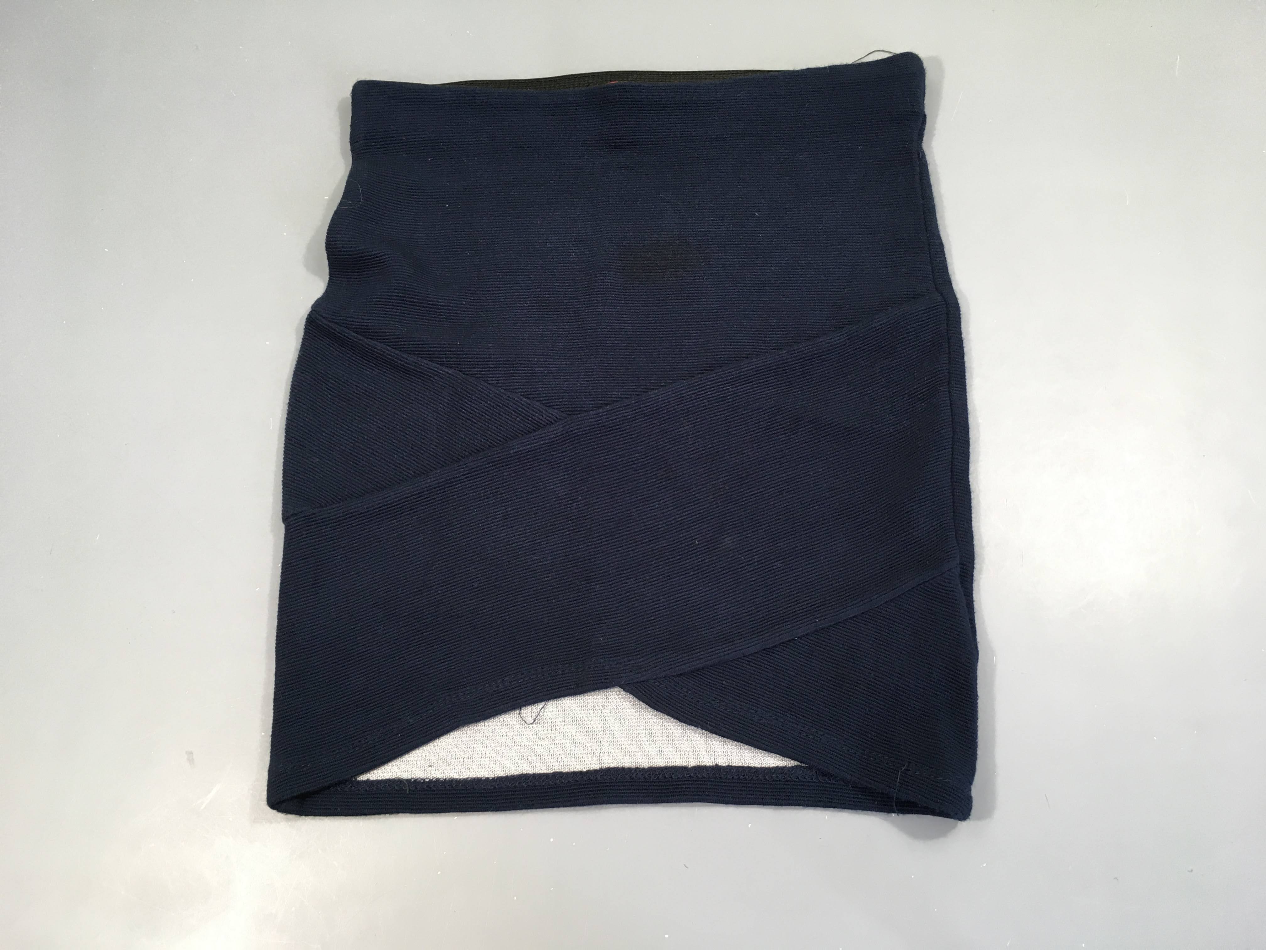 Jupe droite jersey bleu foncé