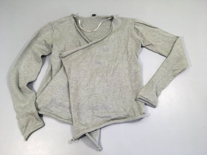 Gilet cache-coeur à nouer gris moyen, moins cher chez Petit Kiwi
