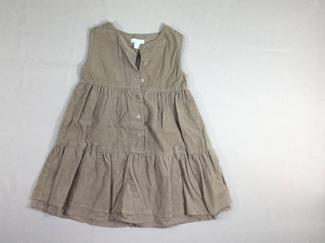 Robe s.m velours côtelé beige, moins cher chez Petit Kiwi