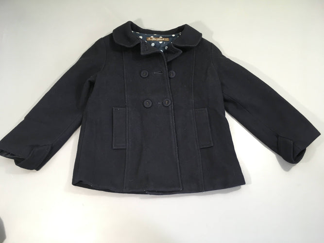Manteau bleu marine laine double boutonnage , ZA Girls, moins cher chez Petit Kiwi