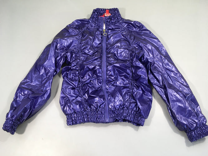 Blouson zippé mauve avec fronces, moins cher chez Petit Kiwi