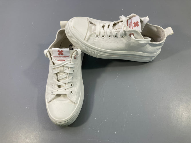 Sneakers plateformes toile écru XTI Légèrement usées bords, moins cher chez Petit Kiwi