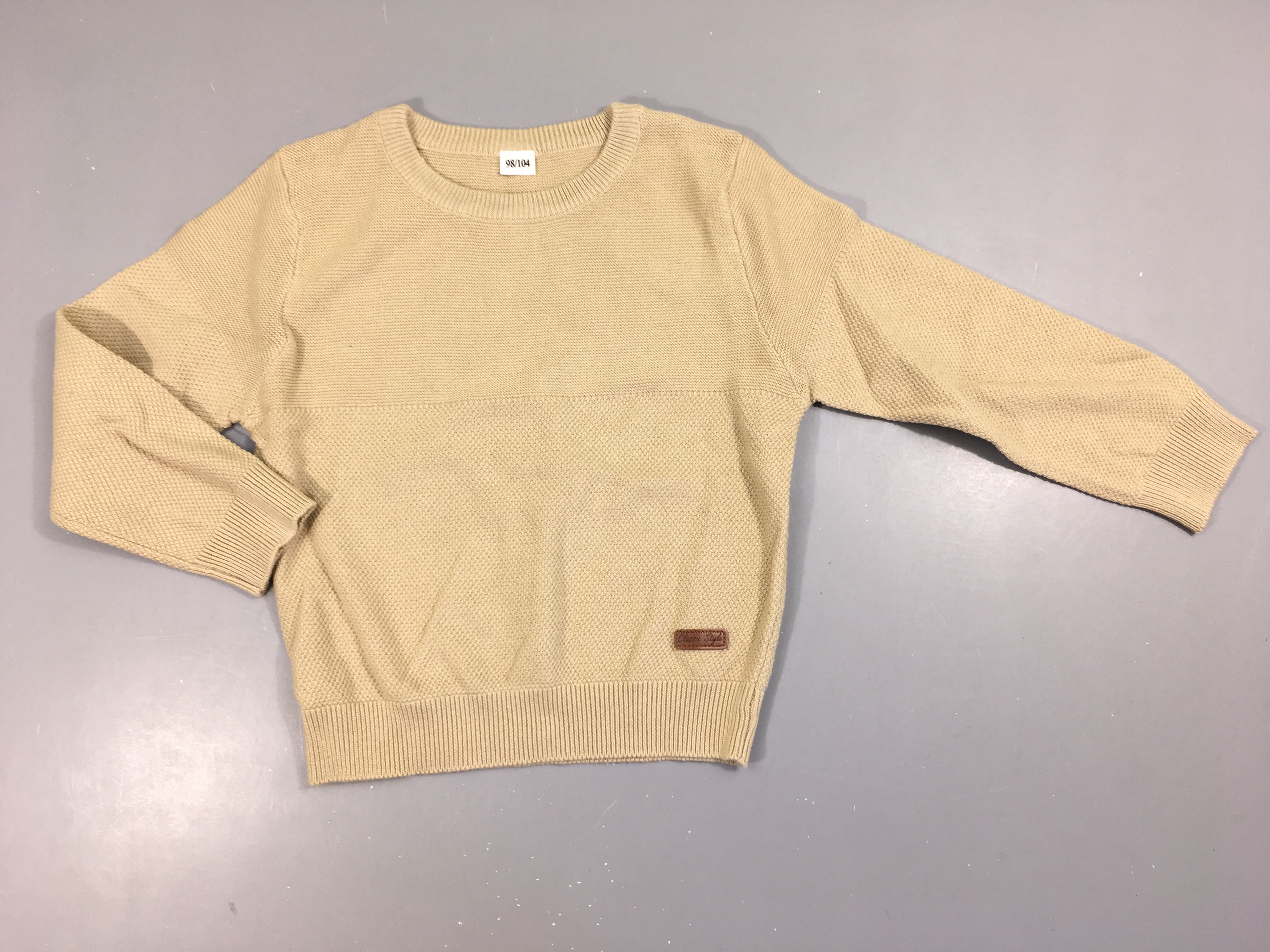 Pull beige texturé