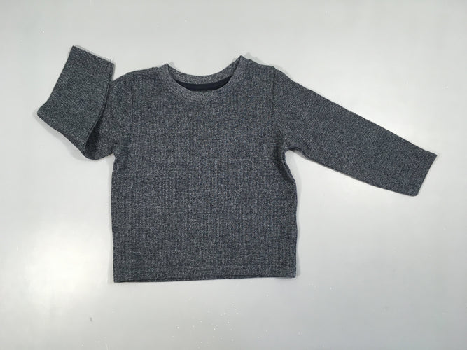 Pull léger mailles bleu chiné, moins cher chez Petit Kiwi