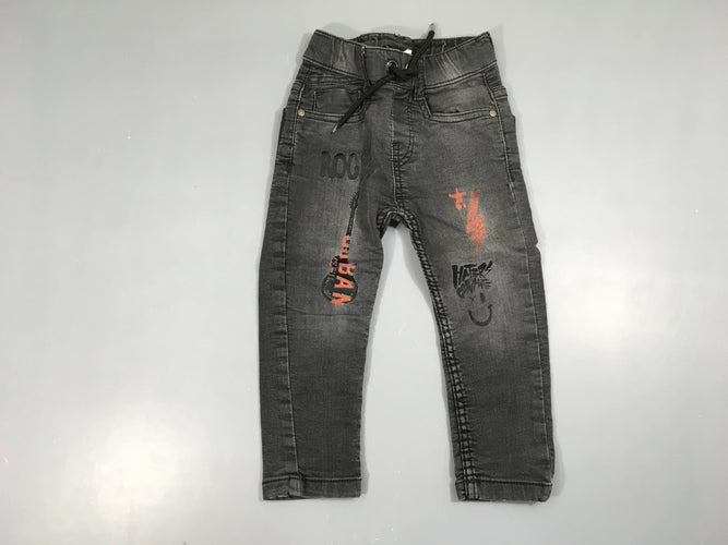 Pantalon denim gris Rock, moins cher chez Petit Kiwi