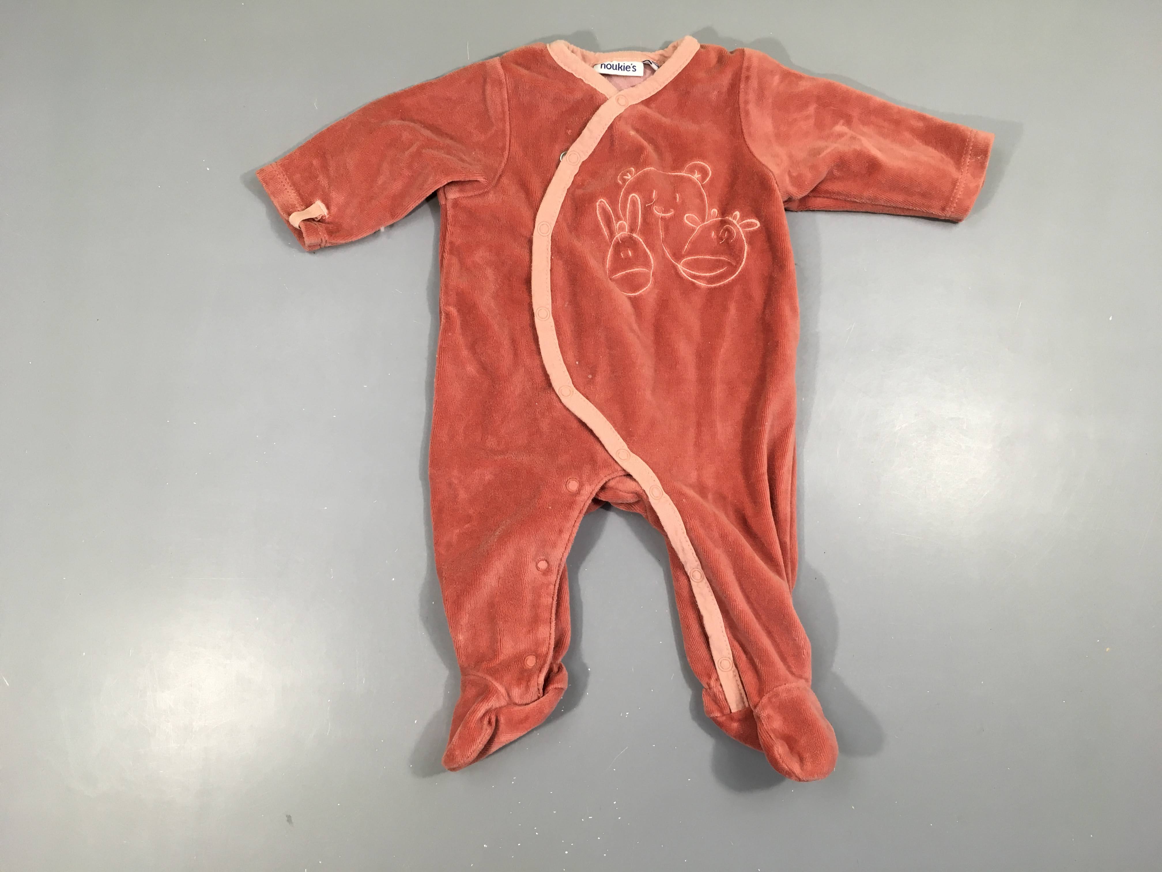 Pyjama velours vieux rose foncé noukie's