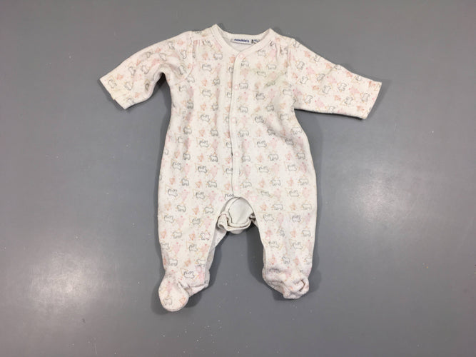 Pyjama velours blanc ours, moins cher chez Petit Kiwi