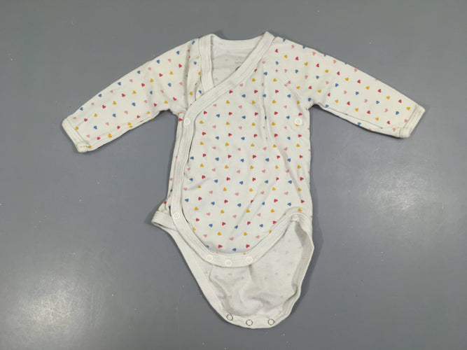 Body m.l blanc coeurs couleurs, moins cher chez Petit Kiwi