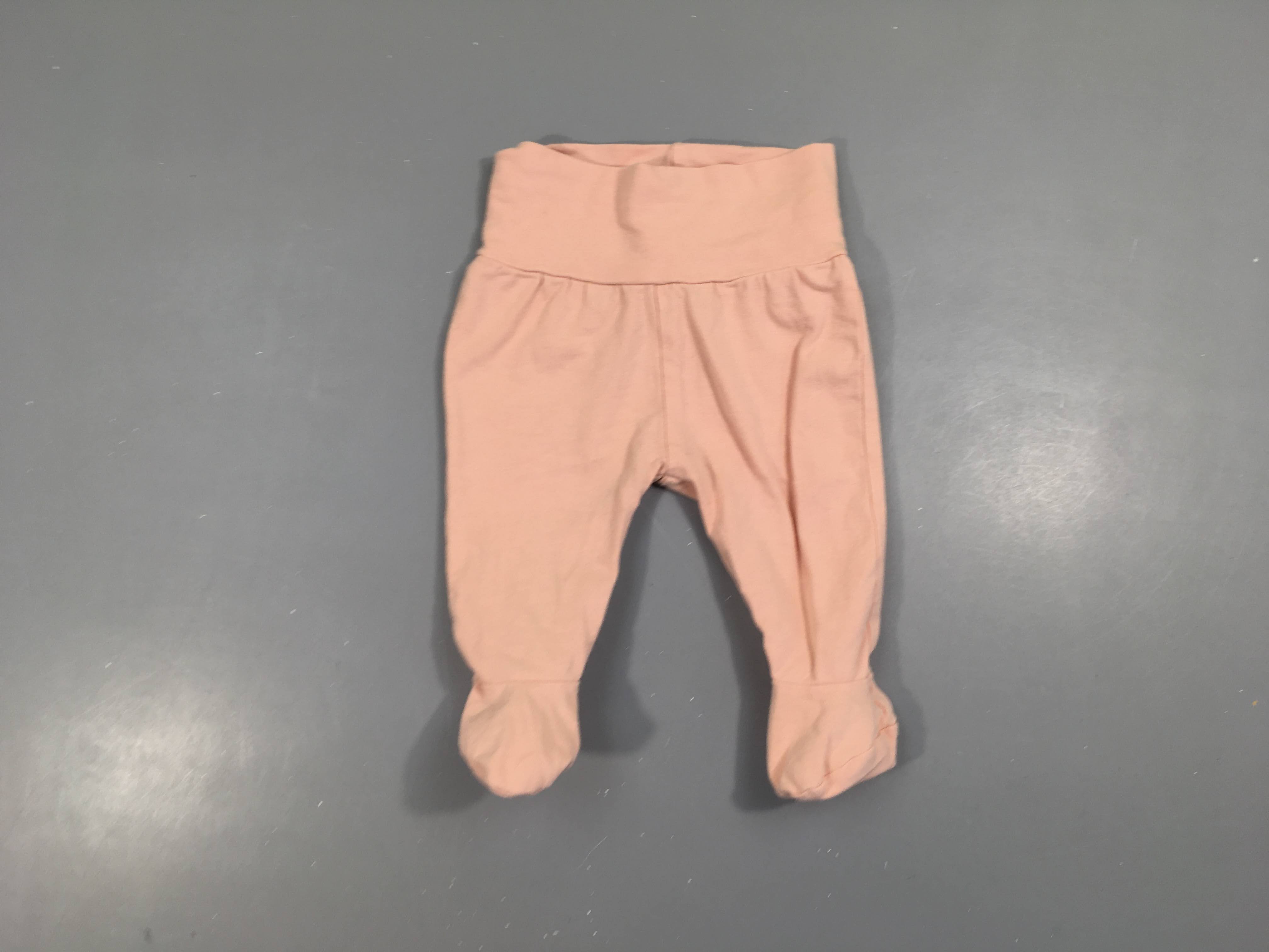 Pantalon à pieds jersey rose pâle