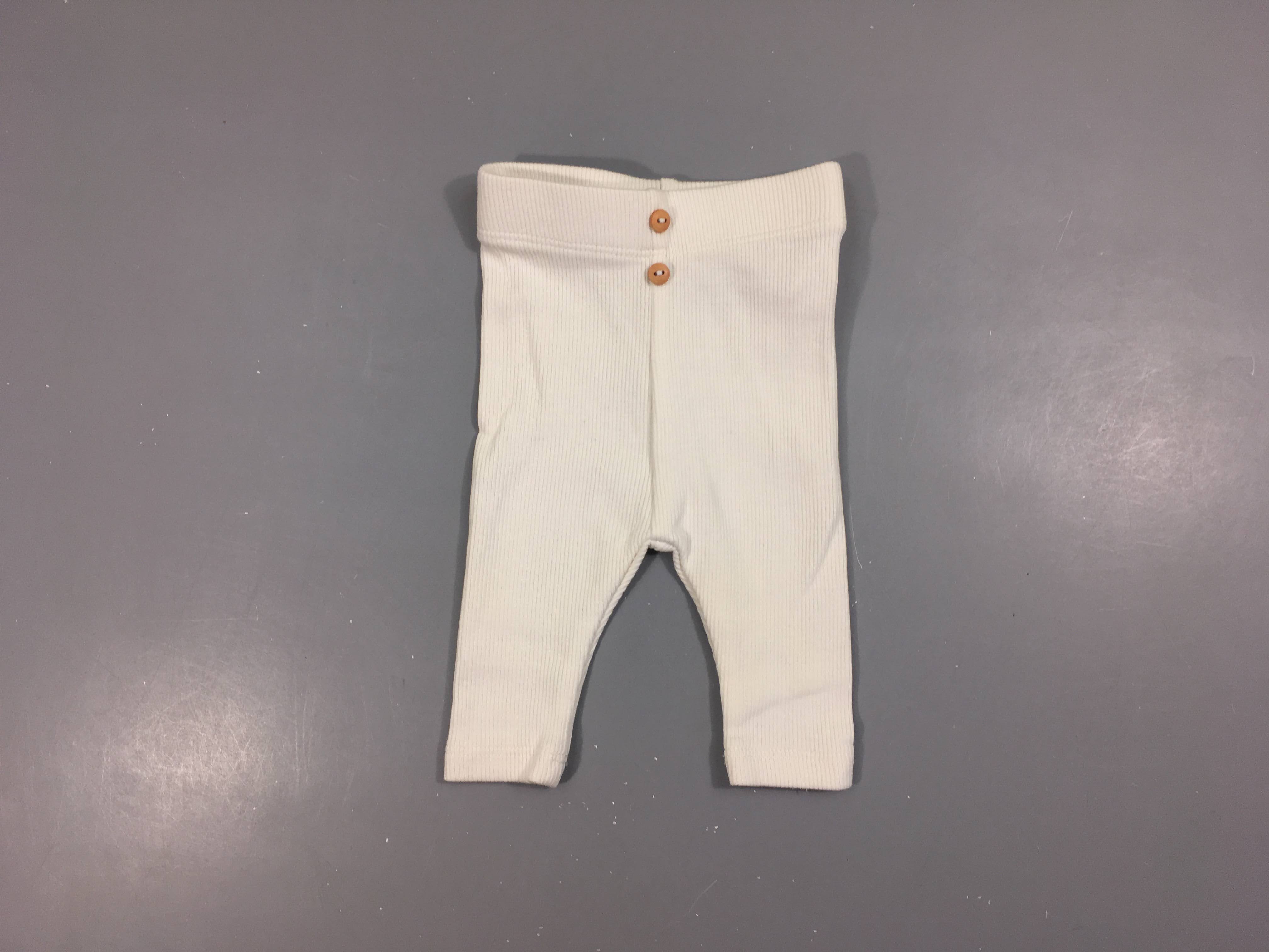 Legging blanc côtelé